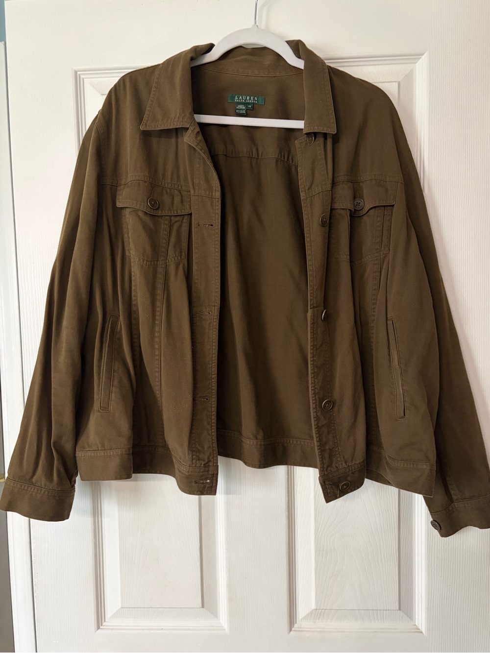Ralph Lauren Olive Green Button-Front Women's Jacket 2X